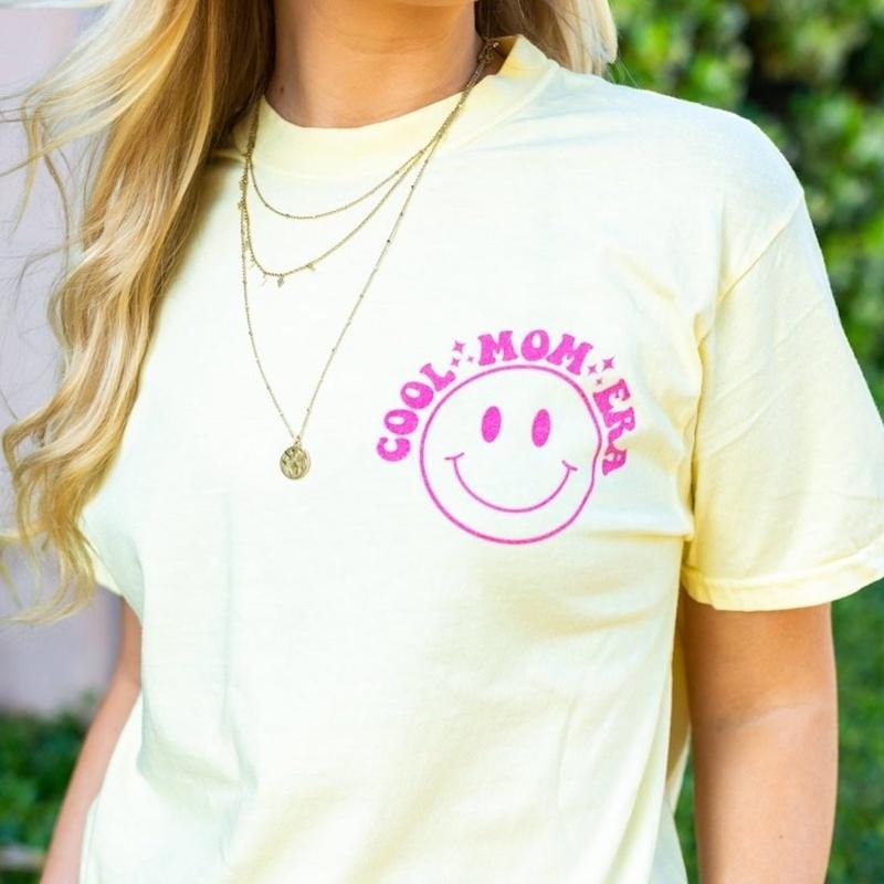 My Cool Mom Era' Front Back Smiley Face - Adult & Kids T-Shirts, Sweatshirts & Hoodies apparel design preview 1