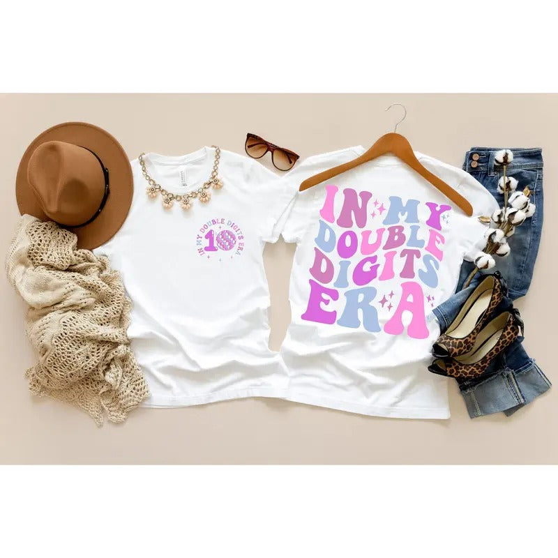 My Double Digits Era Girl 10 Years Old Ten 10th - Adult & Kids T-Shirts, Sweatshirts & Hoodies apparel design preview 1