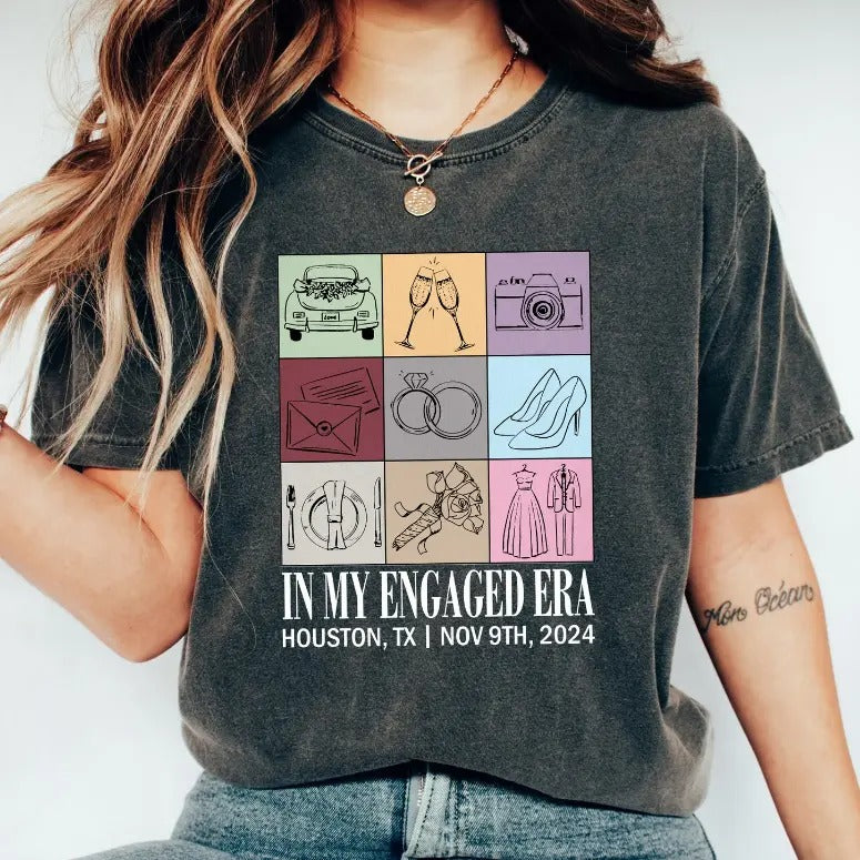 My Engaged Era Pocket Engagement Future Mrs. Fiancee - Adult & Kids T-Shirts, Sweatshirts & Hoodies apparel design preview 1
