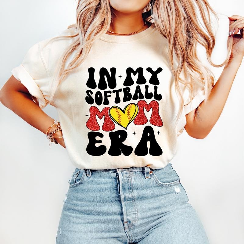 My Softball Mom Era Retro Sports - Adult & Kids T-Shirts, Sweatshirts & Hoodies apparel design preview 1
