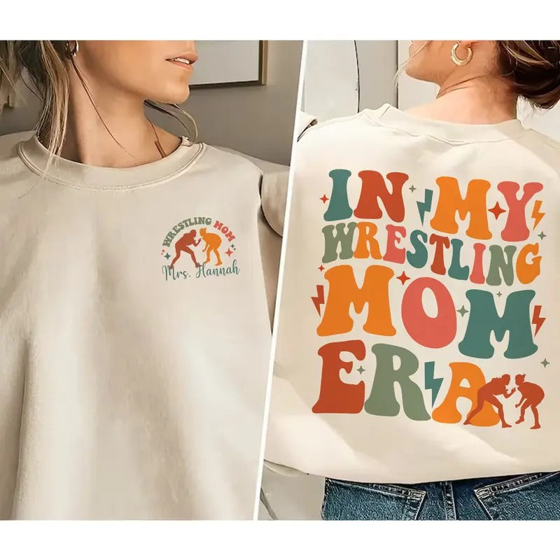 My Wrestling Mom Era Sports Mama Wrestler Game Day - Adult & Kids T-Shirts, Sweatshirts & Hoodies apparel design preview 1