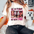 October We Pink Halloween Movie Horror Characters - Adult & Kids T-Shirts, Sweatshirts & Hoodies apparel design preview 1