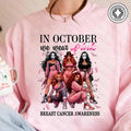October We Pink Halloween Girl Characters Movies - Adult & Kids T-Shirts, Sweatshirts & Hoodies apparel design preview 1