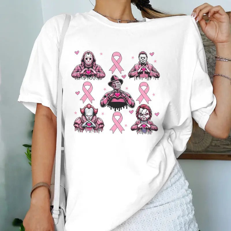 October We Pink Michael Myers Jason Voorhees - Adult & Kids T-Shirts, Sweatshirts & Hoodies apparel design preview 1