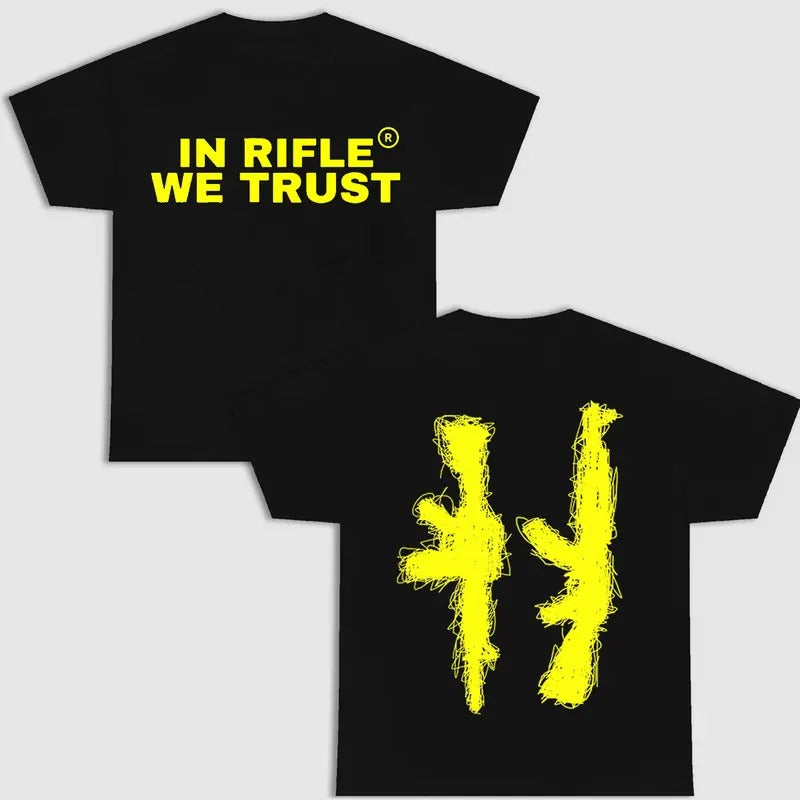 Rifle We Trust Black Version S 4XL Menswear - Adult & Kids T-Shirts, Sweatshirts & Hoodies apparel design preview 1