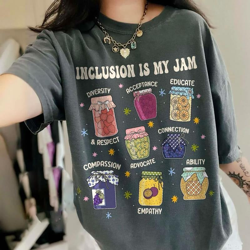 Inclusion Is My Jam Autism Awareness Neurodiversity - Adult & Kids T-Shirts, Sweatshirts & Hoodies apparel design preview 1