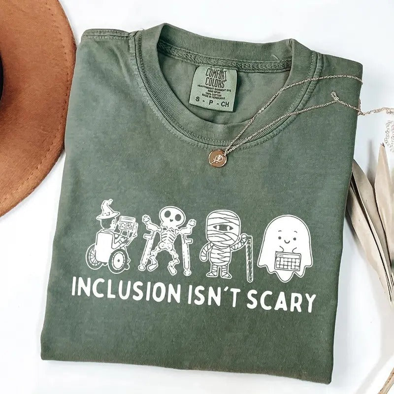 Inclusion Isn'T Scary Halloween SLP Sped Teacher - Adult & Kids T-Shirts, Sweatshirts & Hoodies apparel design preview 1