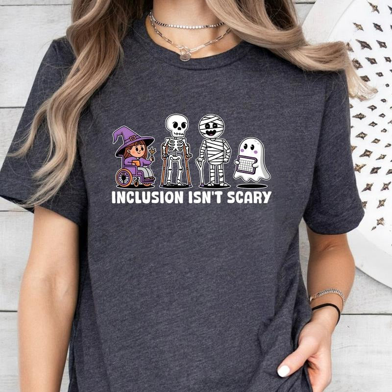 Inclusion Isn'T Scary Teacher Vintage Teacherlife - Adult & Kids T-Shirts, Sweatshirts & Hoodies apparel design preview 1