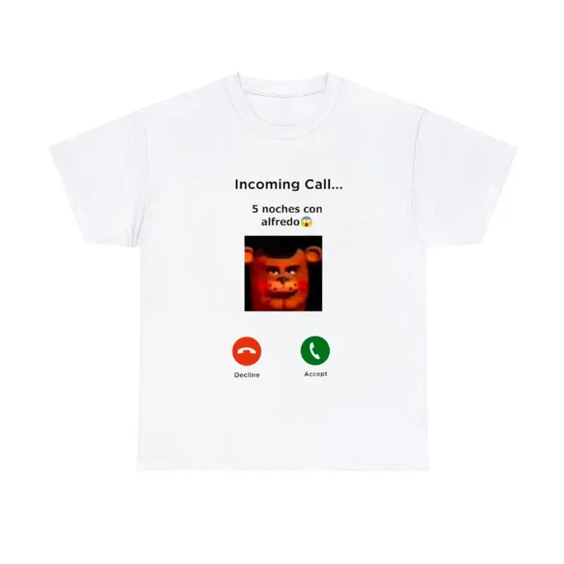 Incoming Call Inspired 5 Noches Con Alfredo Gaming - Adult & Kids T-Shirts, Sweatshirts & Hoodies apparel design preview 1