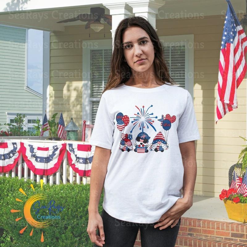 Independence Day Gnomes Patriotic July 4th Fireworks - Adult & Kids T-Shirts, Sweatshirts & Hoodies apparel design preview 1