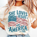 Independence Day 4th July She Loves Jesus America Too - Adult & Kids T-Shirts, Sweatshirts & Hoodies apparel design preview 1