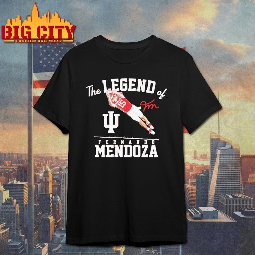 Indiana Football The Legend Of Fernando Mendoza - Adult & Kids T-Shirts, Sweatshirts & Hoodies apparel design preview 1