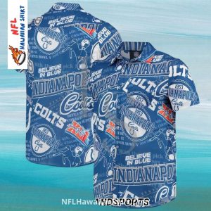 Indianapolis Colts Aloha Retro Text Collage - Adult & Kids T-Shirts, Sweatshirts & Hoodies apparel design preview 1
