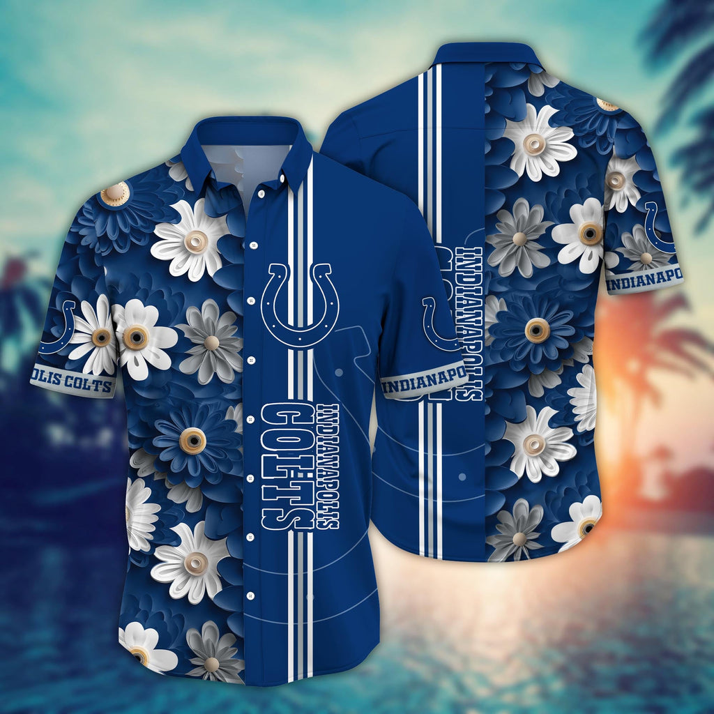 Indianapolis Colts Hawaiian Coastal Rush Design - Adult & Kids T-Shirts, Sweatshirts & Hoodies apparel design preview 1