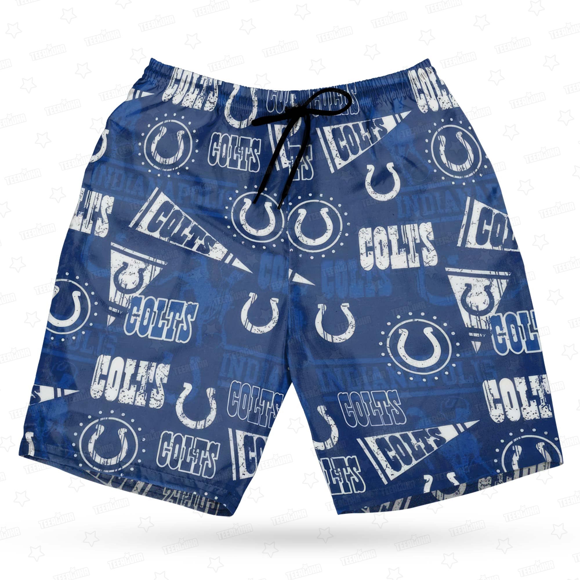 Indianapolis Colts Hawaiian Gridiron Majesty 264740 - Adult & Kids T-Shirts, Sweatshirts & Hoodies apparel design preview 1