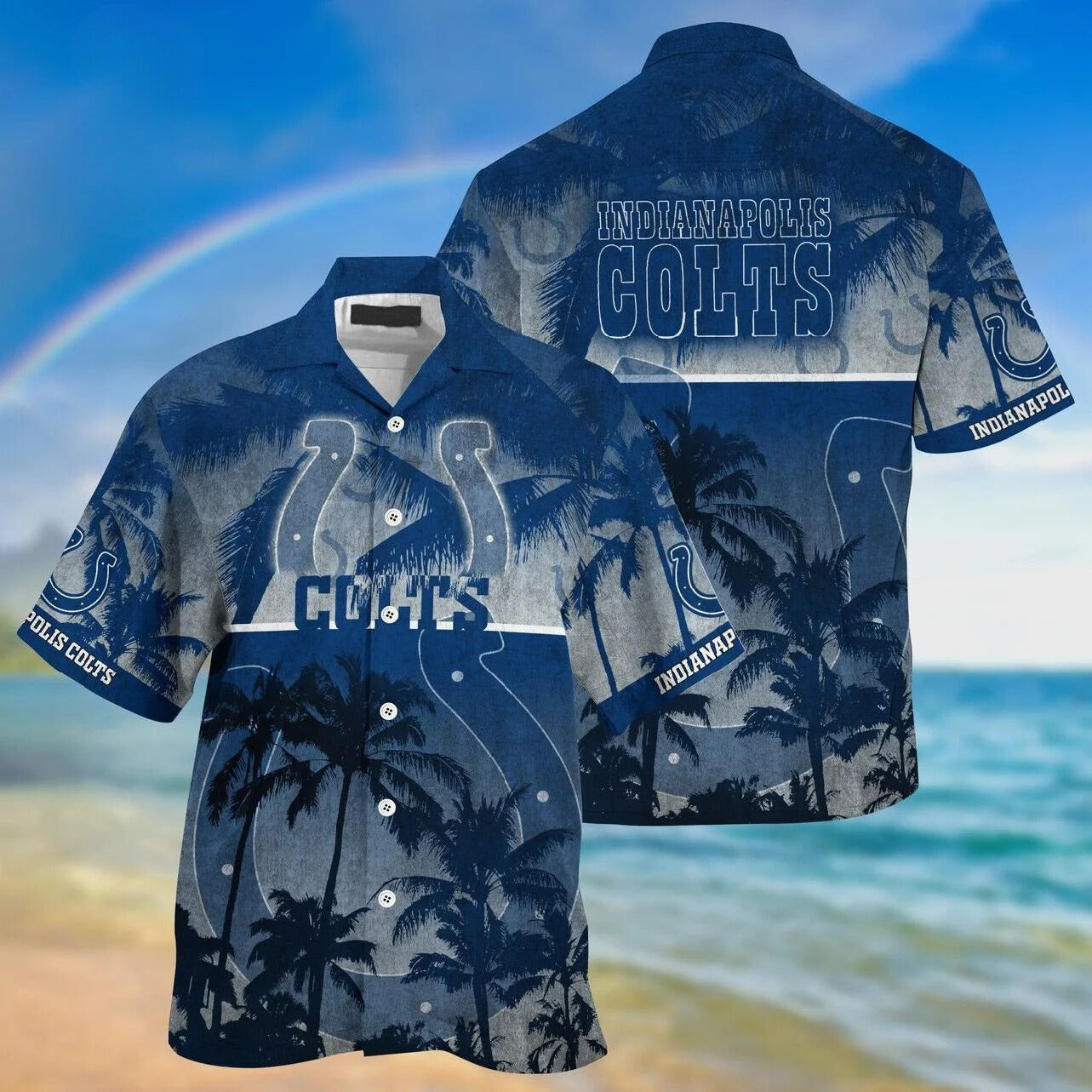 Indianapolis Colts Hawaiian Island Palm Design 732135 - Adult & Kids T-Shirts, Sweatshirts & Hoodies apparel design preview 1