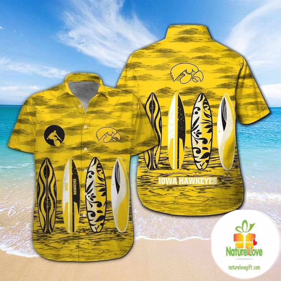 Iowa Hawkeyes Hawaiian Aloha Short Sleeve - Adult & Kids T-Shirts, Sweatshirts & Hoodies apparel design preview 1