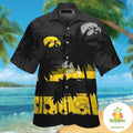 Iowa Hawkeyes Hawaiian Tropical Short Sleeve Button - Adult & Kids T-Shirts, Sweatshirts & Hoodies apparel design preview 1