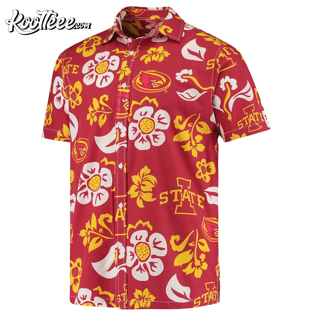 Iowa State Cyclones Floral Summer Hawaiian - Adult & Kids T-Shirts, Sweatshirts & Hoodies apparel design preview 1