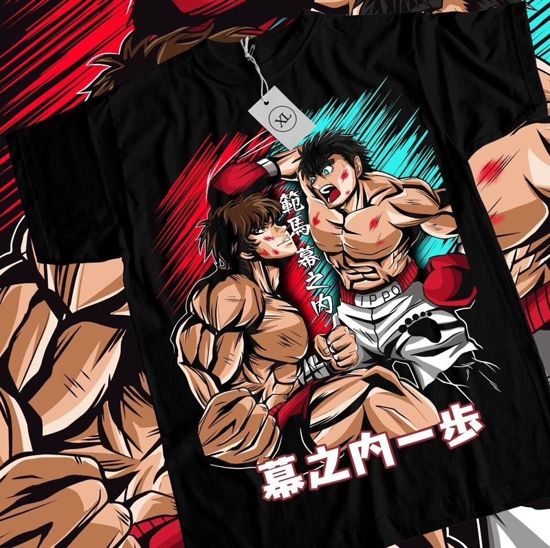 Ippo Vs Baki S 4XL Kamogawa Boxing Gym Anime Sport - Adult & Kids T-Shirts, Sweatshirts & Hoodies apparel design preview 1