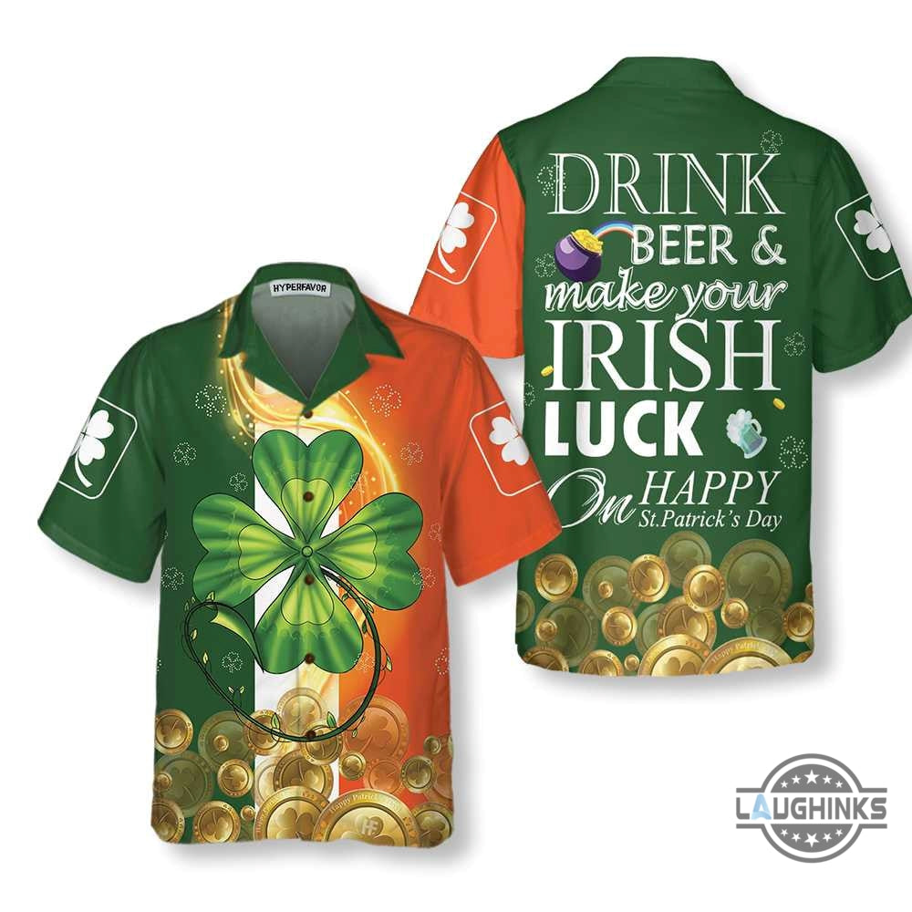 Irish Luck On St Patricks Day Hawaiian Cool Gift - Adult & Kids T-Shirts, Sweatshirts & Hoodies apparel design preview 1