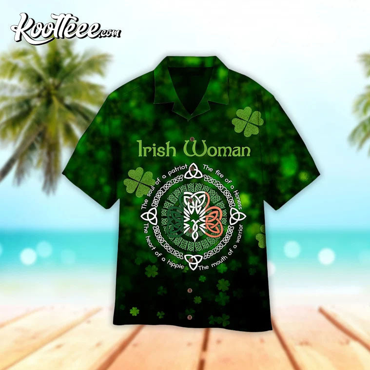 Irish Woman Happy St Patrick Aloha Hawaiian - Adult & Kids T-Shirts, Sweatshirts & Hoodies apparel design preview 1