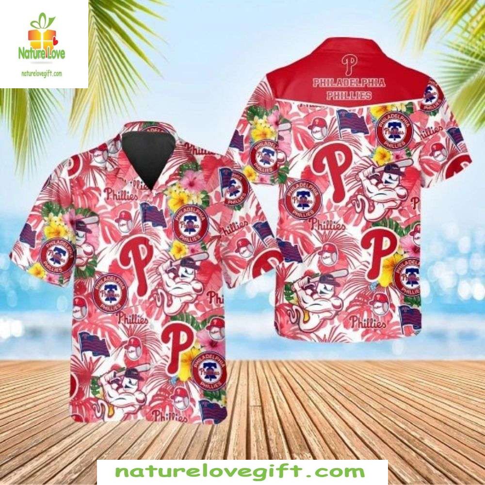 Philadelphia Phillies Hawaiian Island Getaway Floral - Adult & Kids T-Shirts, Sweatshirts & Hoodies apparel design preview 1