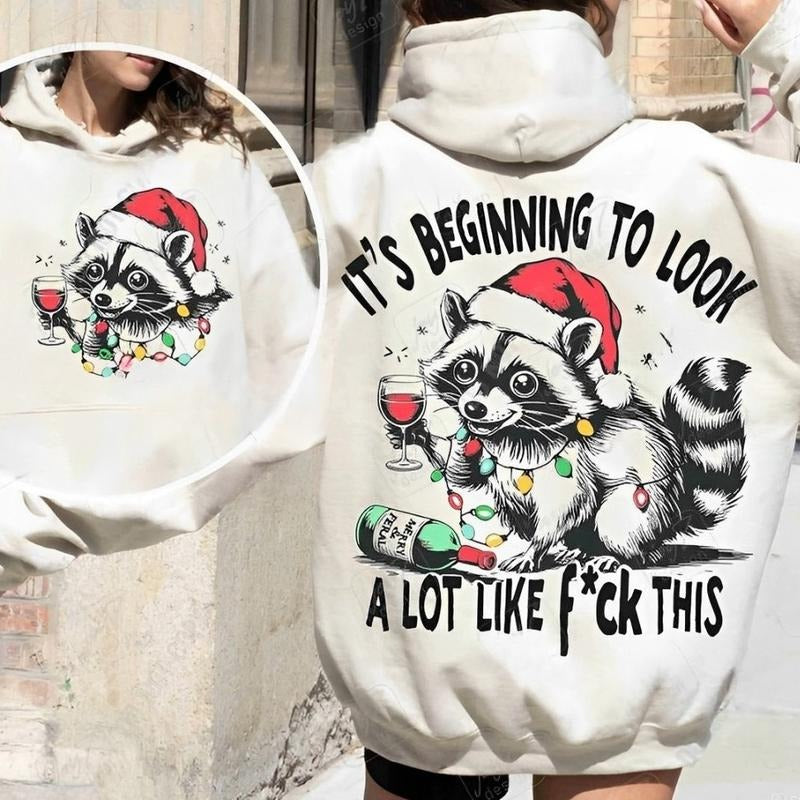 Beginning Lot Like Fck This Sarcastic Funny Raccoon - Adult & Kids T-Shirts, Sweatshirts & Hoodies apparel design preview 1