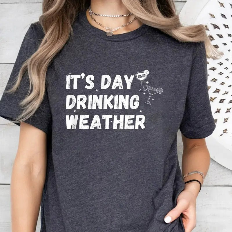 Day Drinking Weather Summer Alcoholic Bridal Party - Adult & Kids T-Shirts, Sweatshirts & Hoodies apparel design preview 1