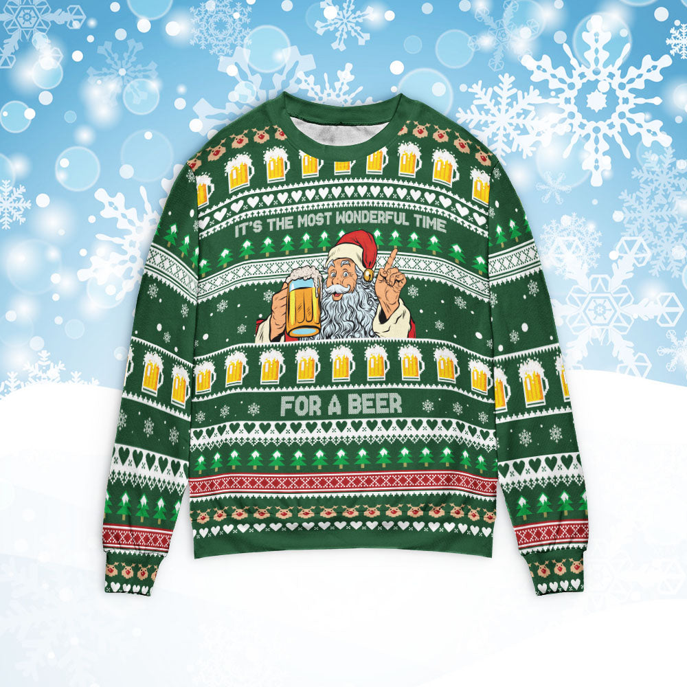 It’s the most wonderful time for a beer 3D Christmas Sweater - Holiday Gift product image