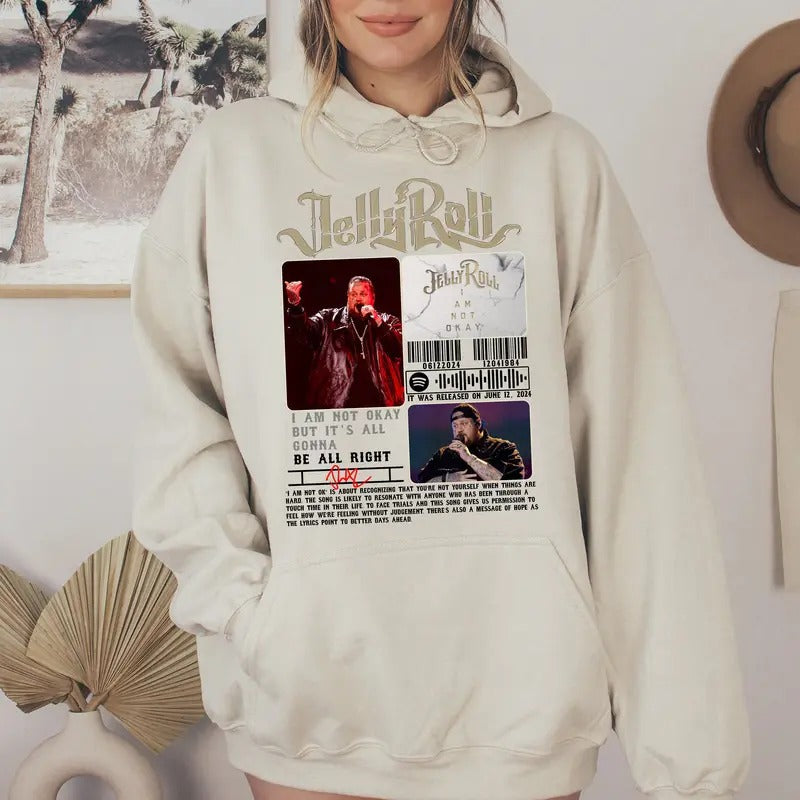J R0ll I Am Not Ok Vintage Inspired Western Concert - Adult & Kids T-Shirts, Sweatshirts & Hoodies apparel design preview 1