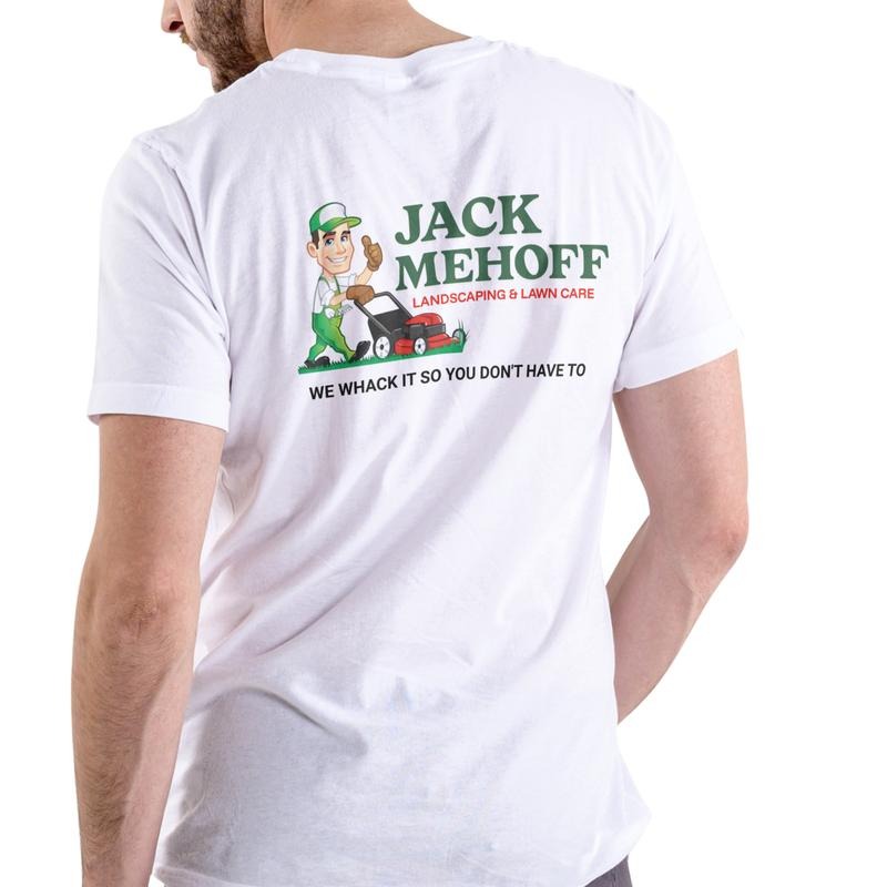 JACK MEHOFF LANDSCAPING Cotton Fun Lawn Care Cartoon - Adult & Kids T-Shirts, Sweatshirts & Hoodies apparel design preview 1