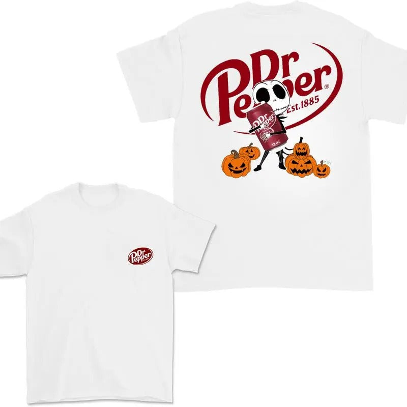 Jack Hug Dr.Pepper Skellington Halloween Double Sided - Adult & Kids T-Shirts, Sweatshirts & Hoodies apparel design preview 1