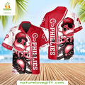 MLB Phillies Hawaiian Jack Skeleton Tropical Baseball - Adult & Kids T-Shirts, Sweatshirts & Hoodies apparel design preview 1