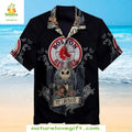 Boston Red Sox Jack Skellington Hawaiian Halloween - Adult & Kids T-Shirts, Sweatshirts & Hoodies apparel design preview 1