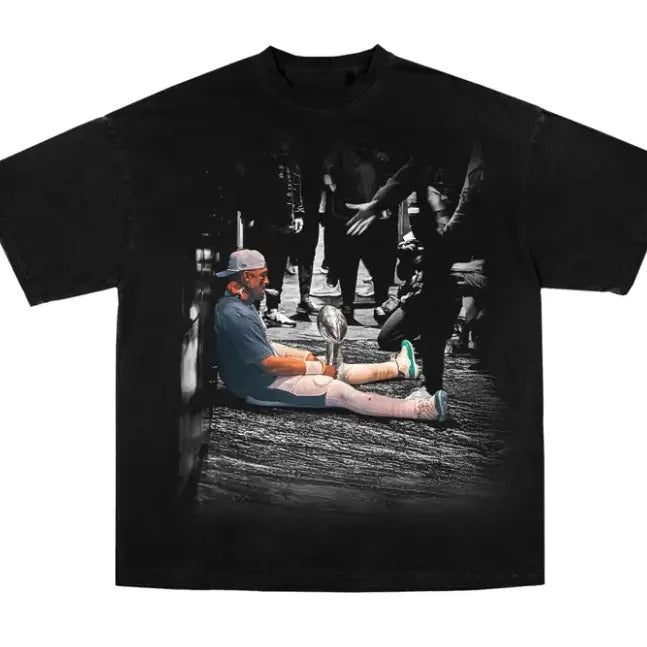 Jalen Hurts Iconic Trophy Cigar Fun Vintage Football - Adult & Kids T-Shirts, Sweatshirts & Hoodies apparel design preview 1