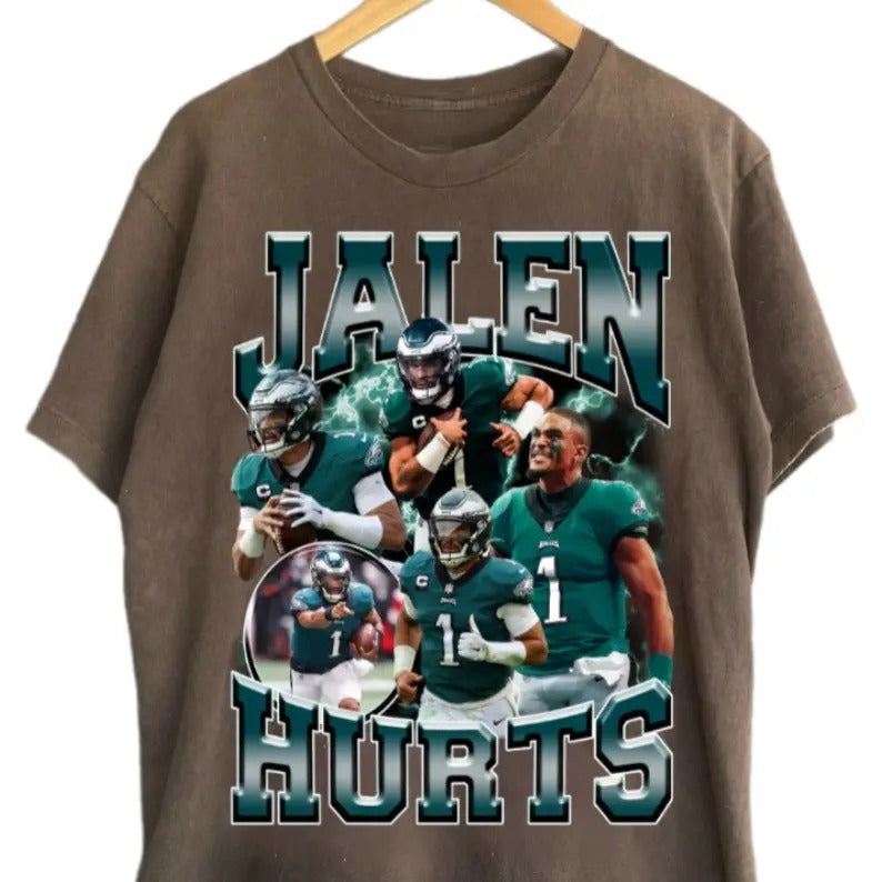 Jalen Hurts Football Black Crew Fans - Adult & Kids T-Shirts, Sweatshirts & Hoodies apparel design preview 1