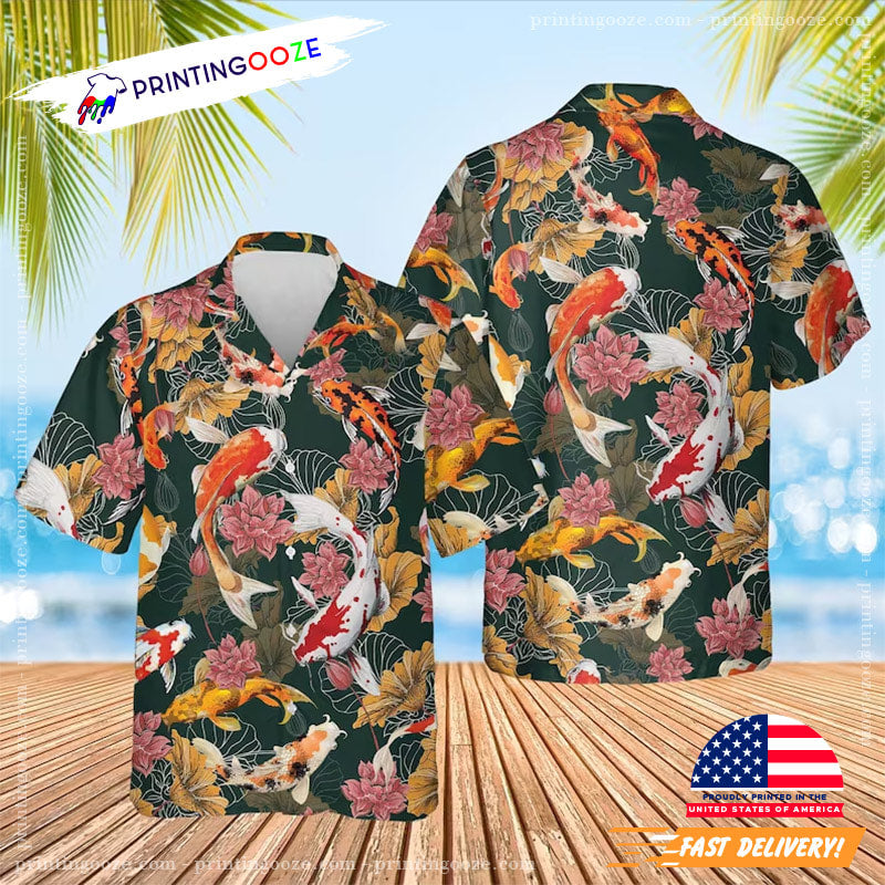 Japanese Koi Fish, Hawaiian - Adult & Kids T-Shirts, Sweatshirts & Hoodies apparel design preview 1