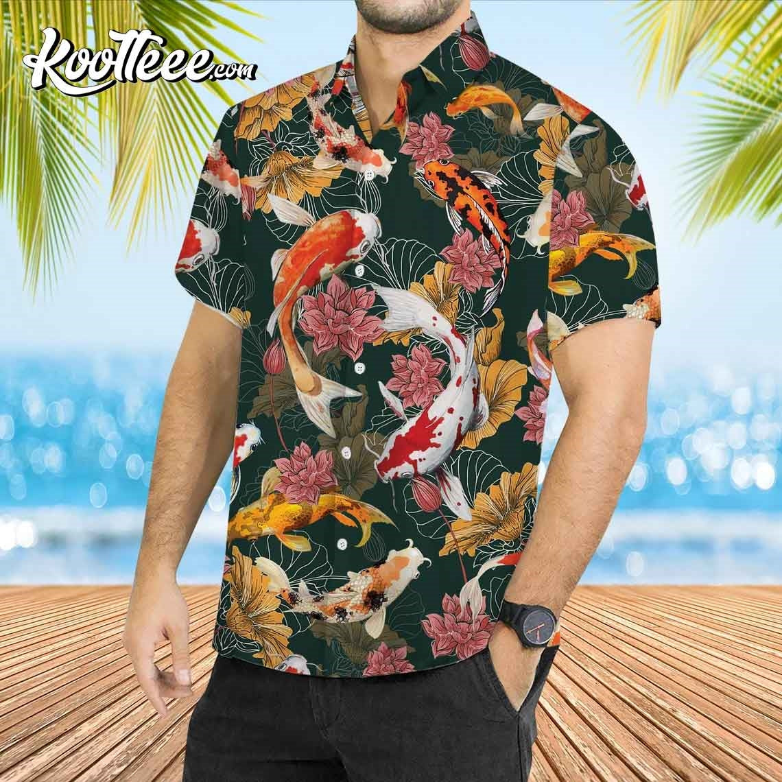 Japanese Koi Fish Pattern Hawaiian - Adult & Kids T-Shirts, Sweatshirts & Hoodies apparel design preview 1