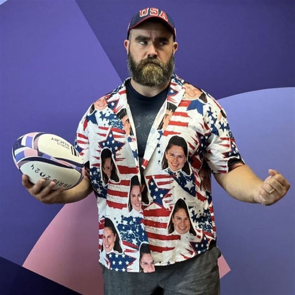 Jason Kelce Ilona Maher Olympics 2024 Hawaiian - Adult & Kids T-Shirts, Sweatshirts & Hoodies apparel design preview 1