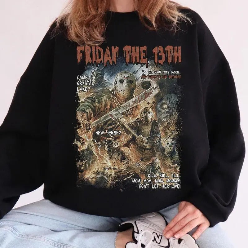 Jason Voorhees Halloween Scary Movie Horror Friday - Adult & Kids T-Shirts, Sweatshirts & Hoodies apparel design preview 1
