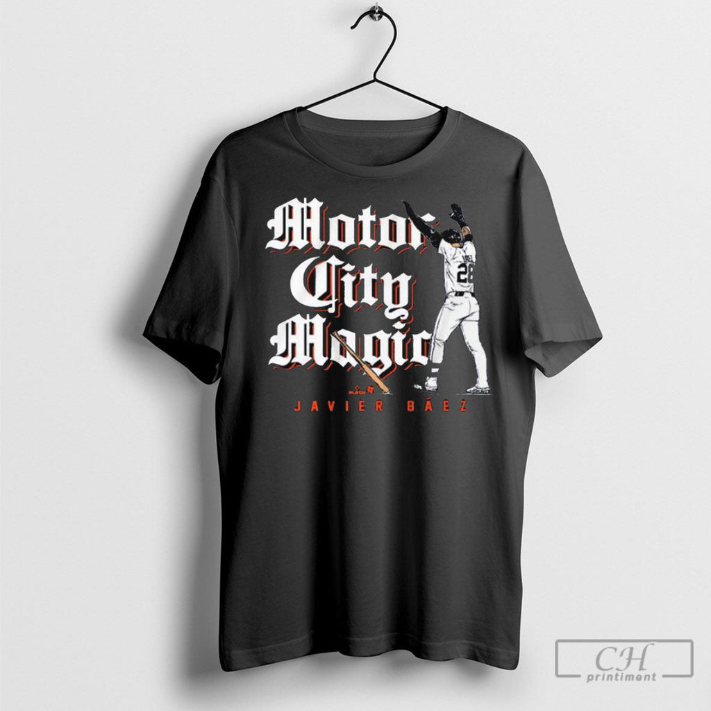 Javier Baez Motor City Magic Detroit Tigers Mlb 2025 - Adult & Kids T-Shirts, Sweatshirts & Hoodies apparel design preview 1