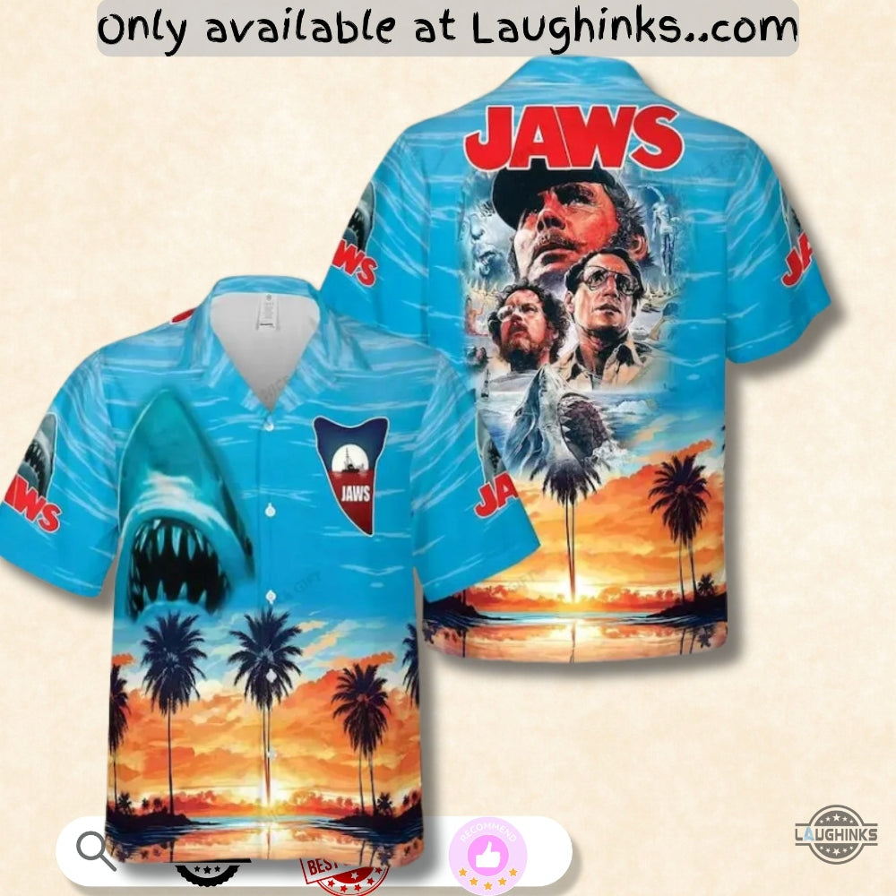 Jaws 50Th Anniversary Hawaiian - Adult & Kids T-Shirts, Sweatshirts & Hoodies apparel design preview 1