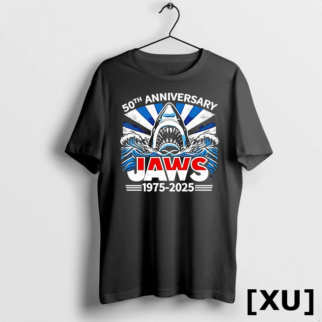 Jaws 50th Anniversary 1975 2025 Vintage Sweater - Adult & Kids T-Shirts, Sweatshirts & Hoodies apparel design preview 1
