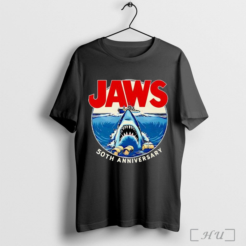Jaws 50th Anniversary Vintage - Adult & Kids T-Shirts, Sweatshirts & Hoodies apparel design preview 1