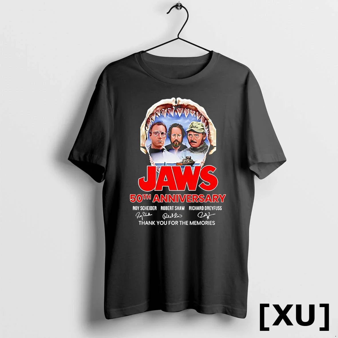 Jaws Shark Horror 50th Anniversary Thank You For The - Adult & Kids T-Shirts, Sweatshirts & Hoodies apparel design preview 1