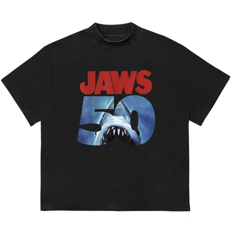 Jawsjaw 50th Anniversary Cool Him Cotton Print - Adult & Kids T-Shirts, Sweatshirts & Hoodies apparel design preview 1
