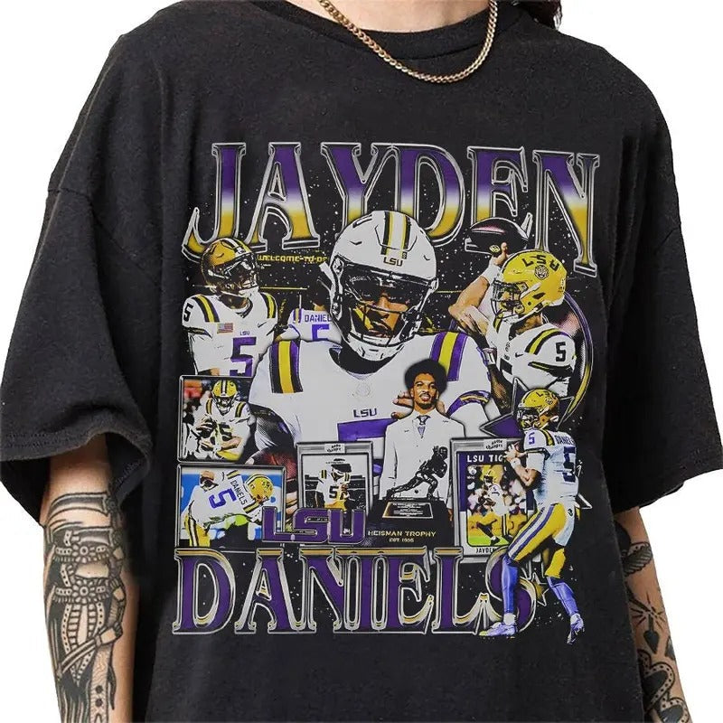 Jayden Daniels 90s Vintage Bootleg Classic Retro - Adult & Kids T-Shirts, Sweatshirts & Hoodies apparel design preview 1