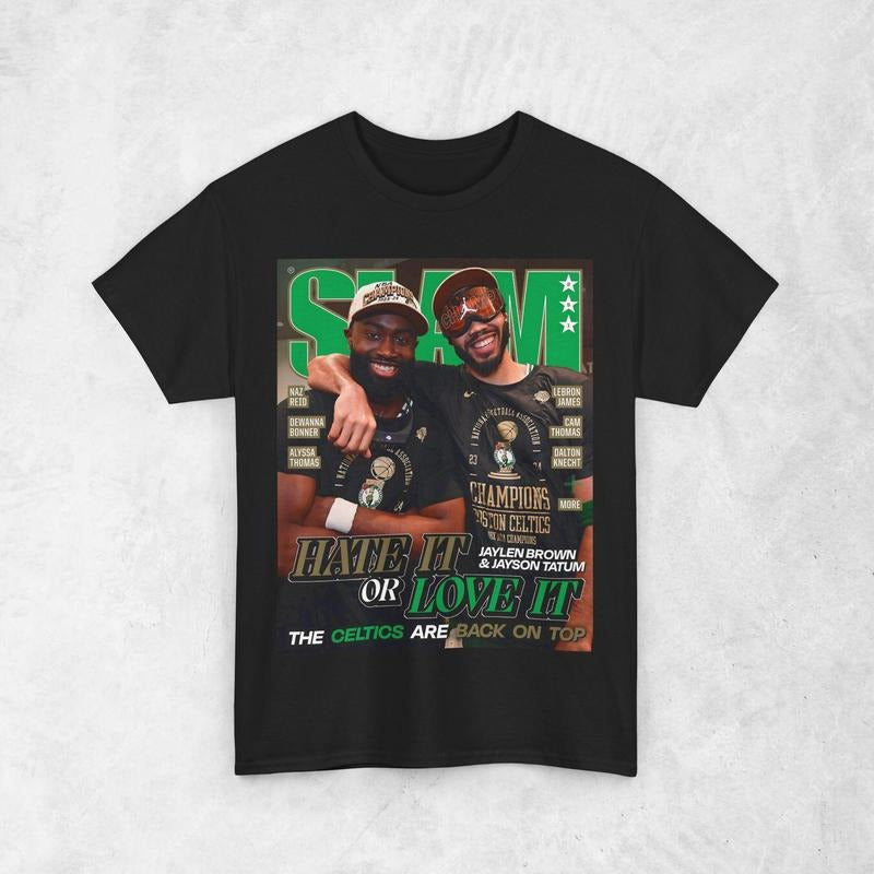 Jayson Tatum Jaylen Brown Boston Slam Cover Sports - Adult & Kids T-Shirts, Sweatshirts & Hoodies apparel design preview 1