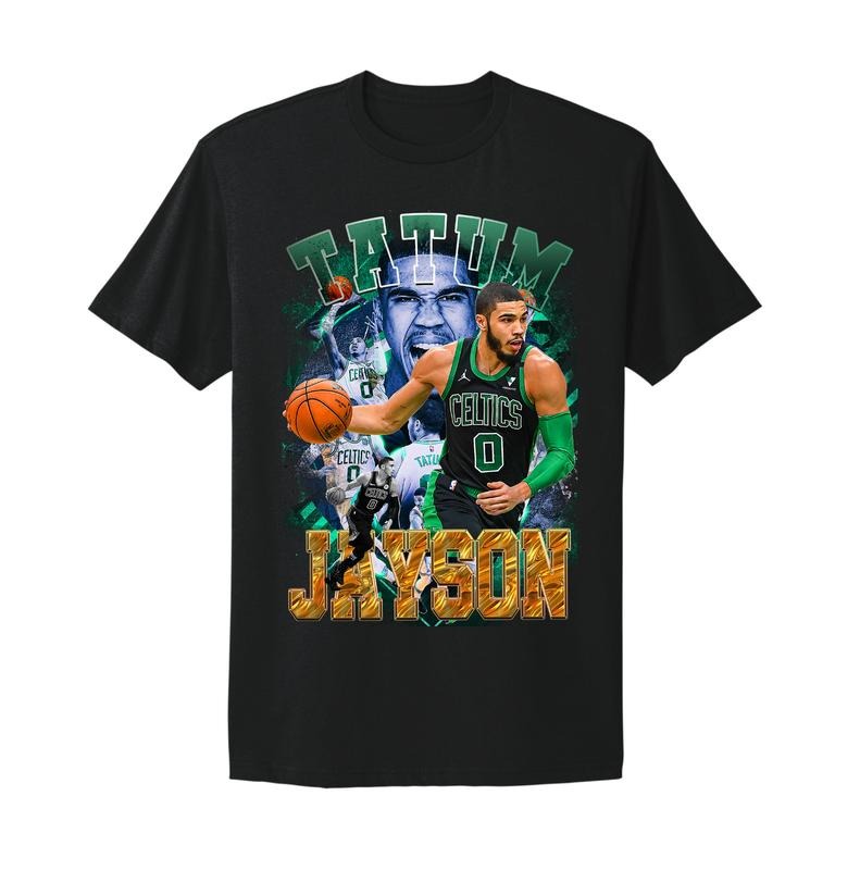 Jayson Tatum Boston Bean Town Black 100% Cotton Fan - Adult & Kids T-Shirts, Sweatshirts & Hoodies apparel design preview 1